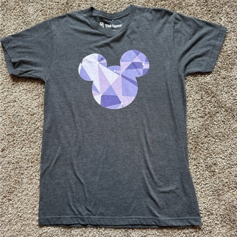 The Home T Mickey Mouse grey and purple geometric print tee Medium